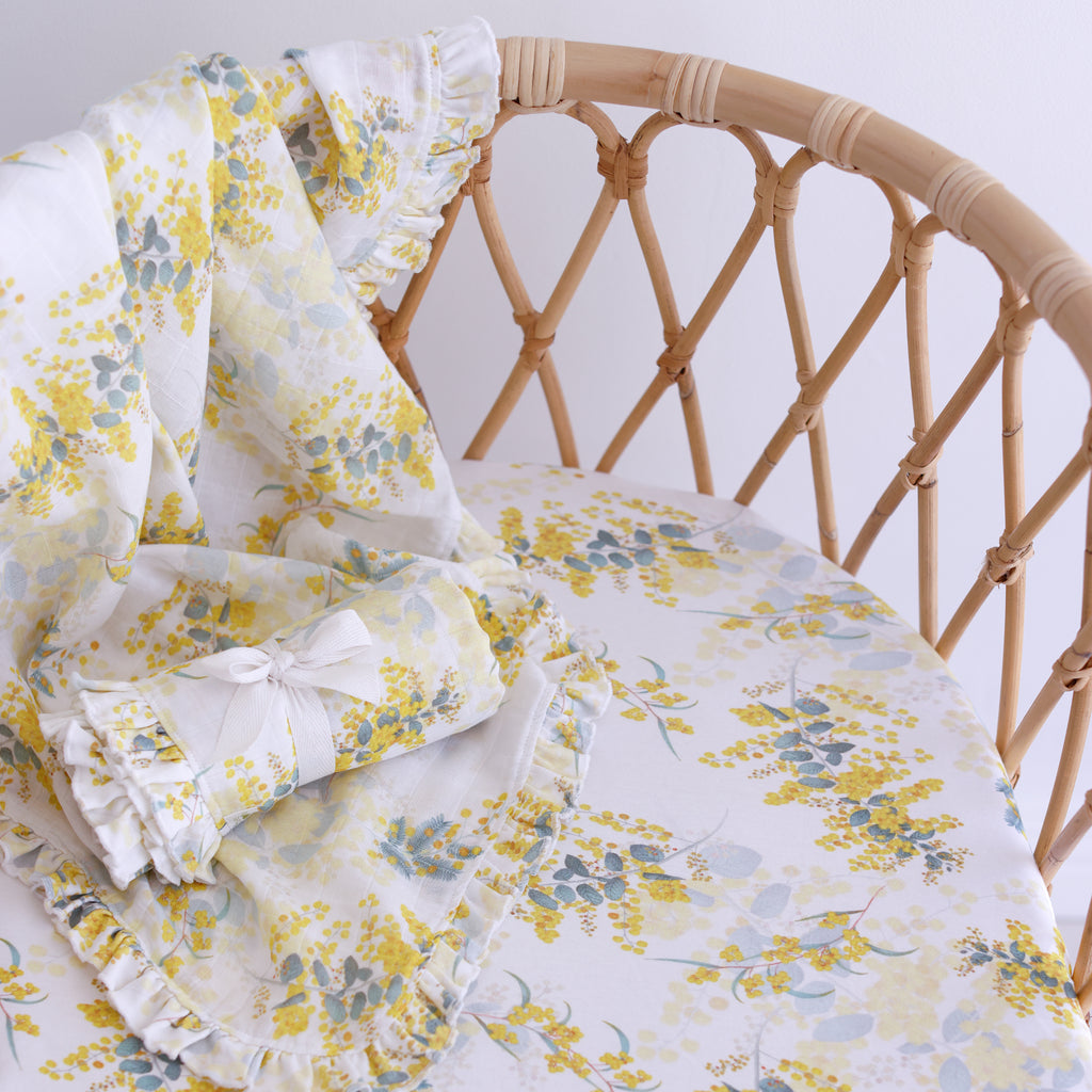 Wattle Fitted Bassinet Sheet/Change Pad Cover