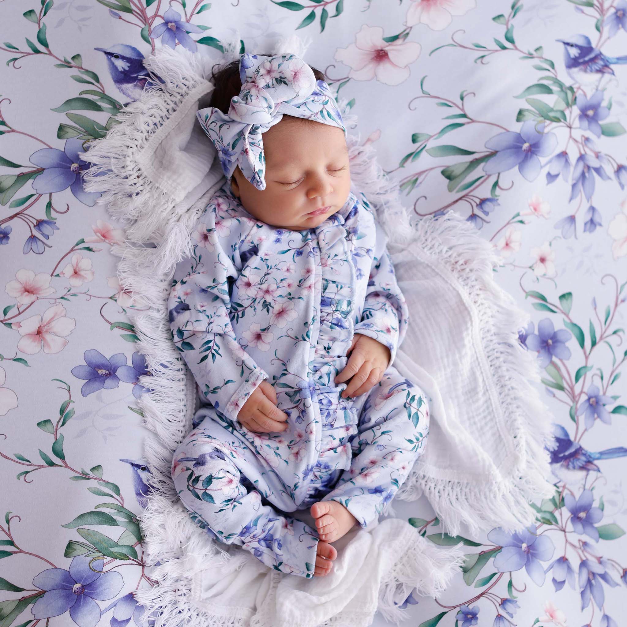 BLUE FAIRY WREN FRILLY ONESIE