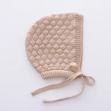 Baby Bonnet - Heirloom Cotton Knit Coffee