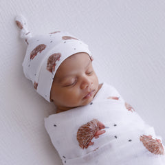 echidna-muslin-swaddle and beanie