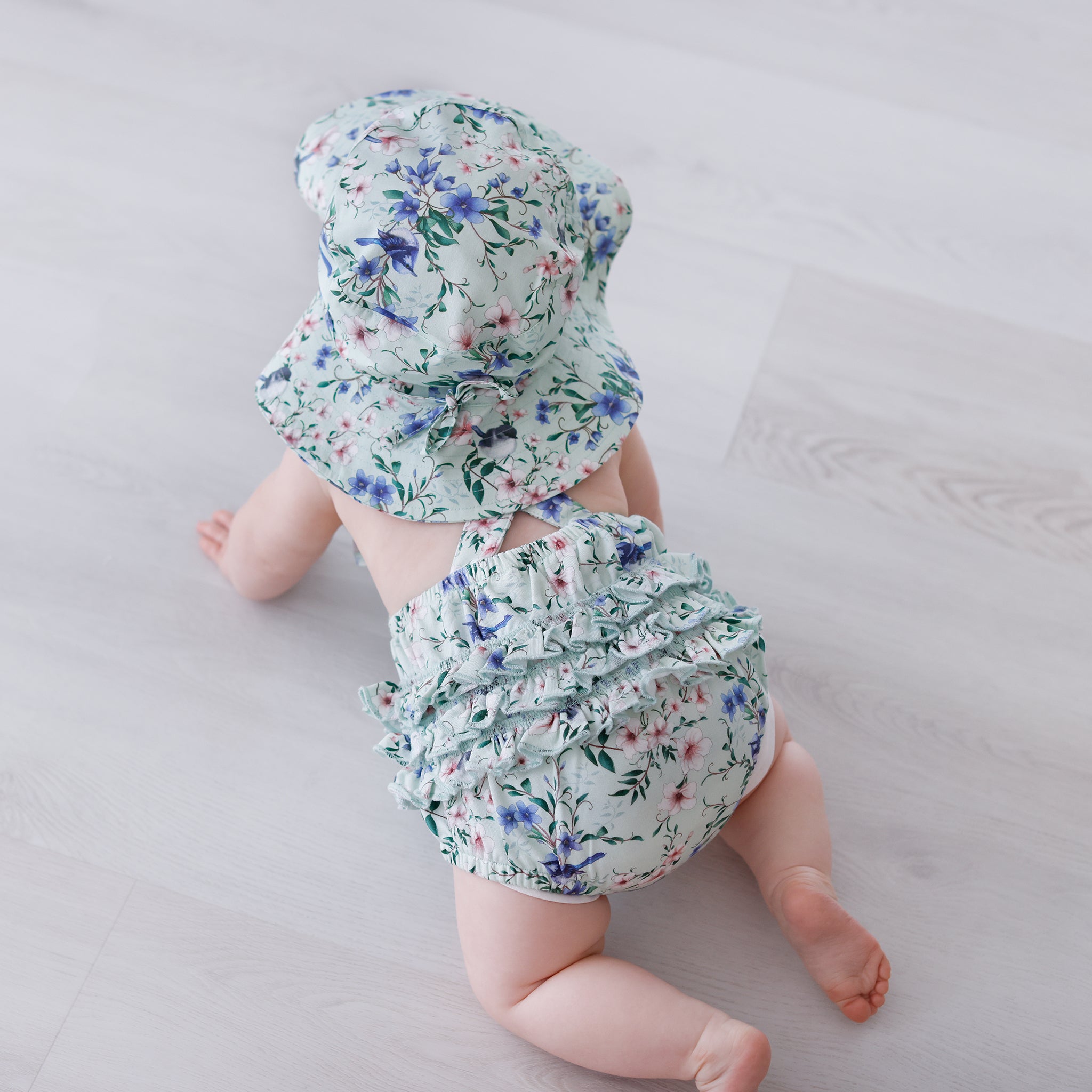 fairy wren mint playsuit with matching playsuit