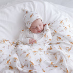 kangaroo and paw muslin wrap