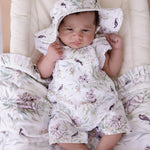 koala-hugs-overalls ad matching sun hat and frilly tshirt
