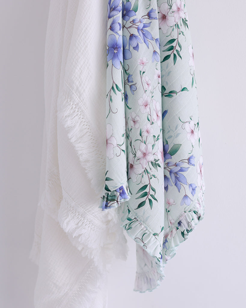 Frill Muslin Swaddles Newborns Lightweight Girl Summer Thea