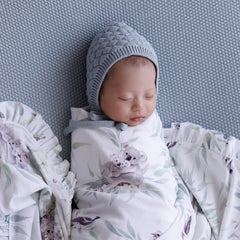 misty blue baby bonnet for newborns