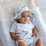 ocean turtle overall with white t shirt