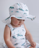 ocean-turtle-pocket-overalls and matching sunhat
