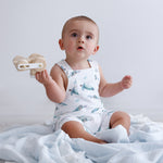 ocean turtle pocket overalls gender neutral. Turtle colours are ocean blue colour on white background