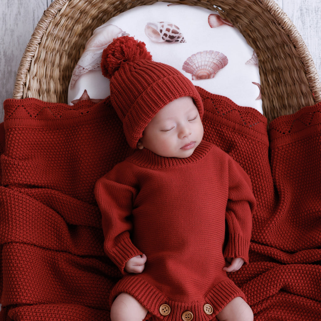 Knitted Baby Beanie - Pindan