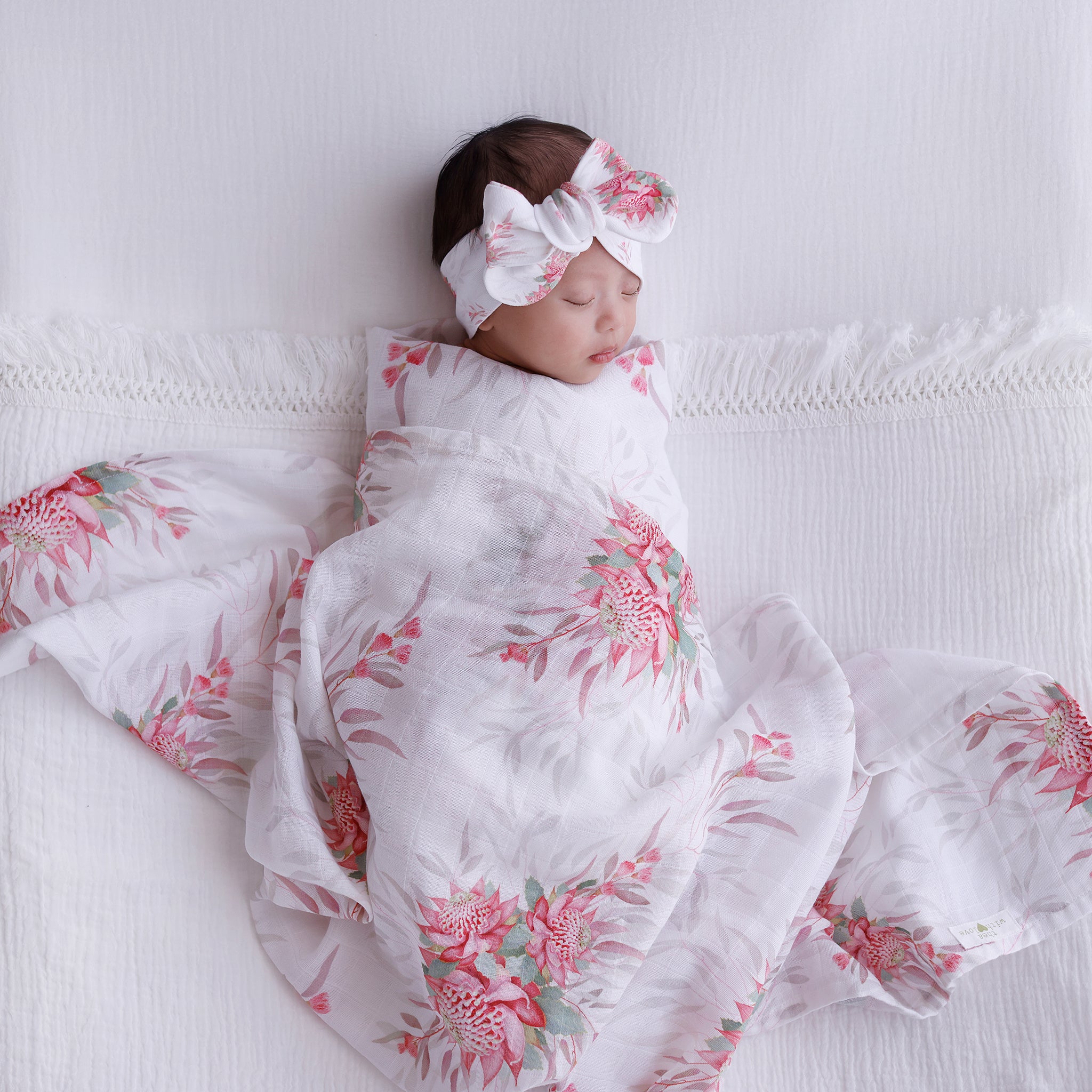 Waratah Organic Muslin Swaddle by Thea With Love