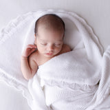 Baby Blanket - Warm White Heirloom Cotton Knit